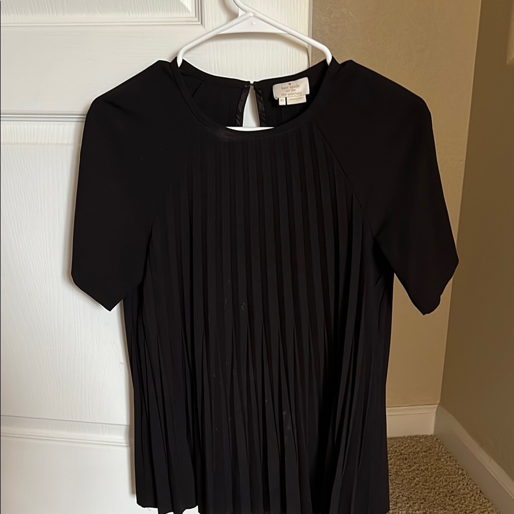 Kate Spade Black Pleated Blouse